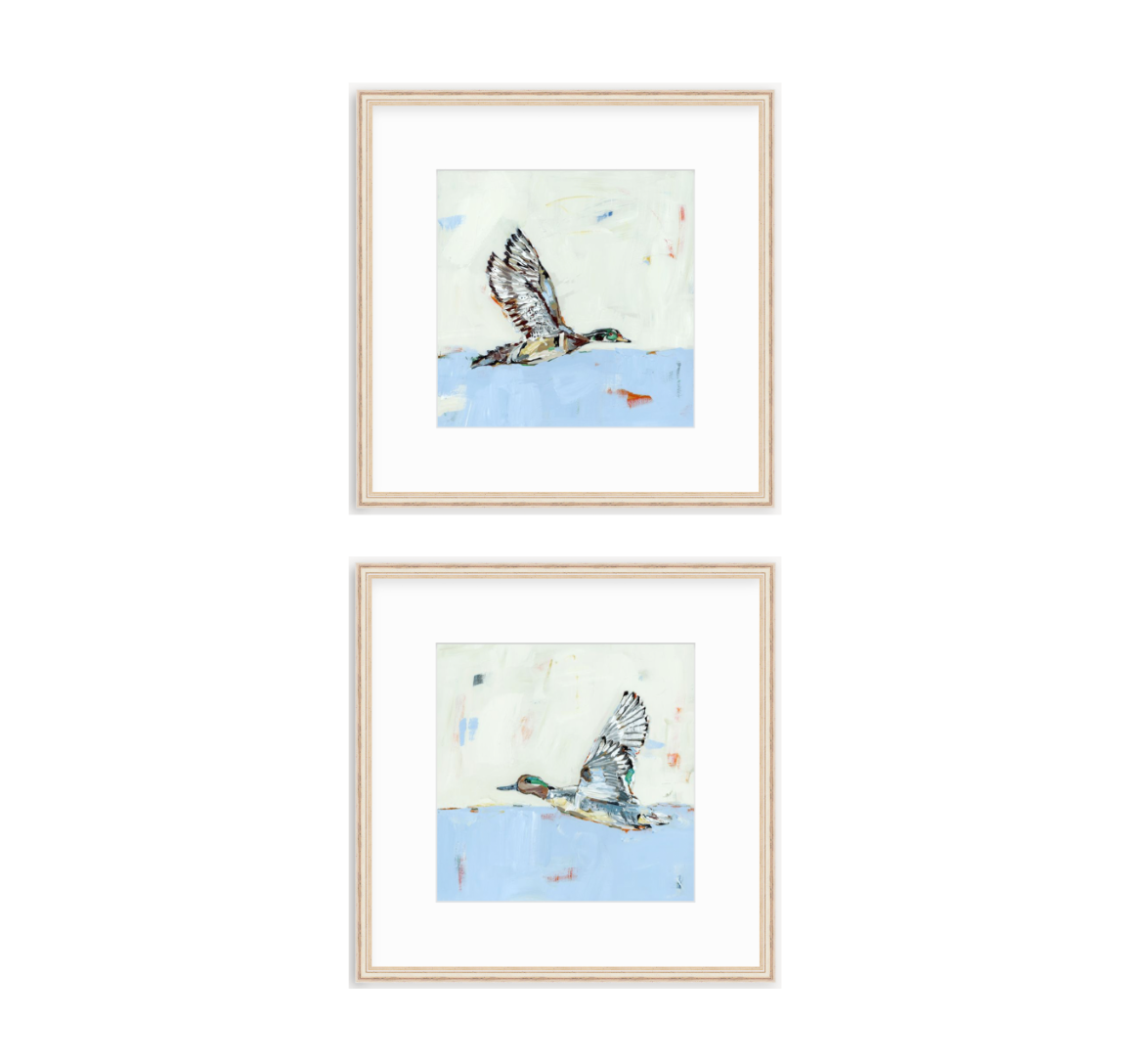 Waterfowl in baby blues (set of 2)