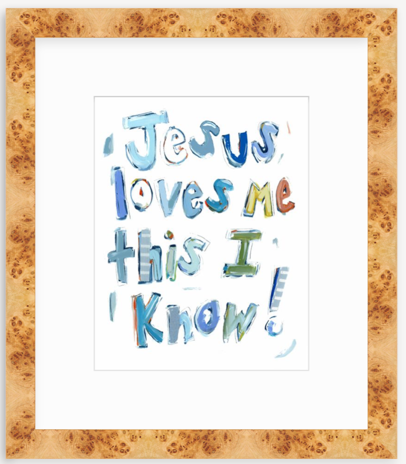 "Jesus Loves Me" on paper