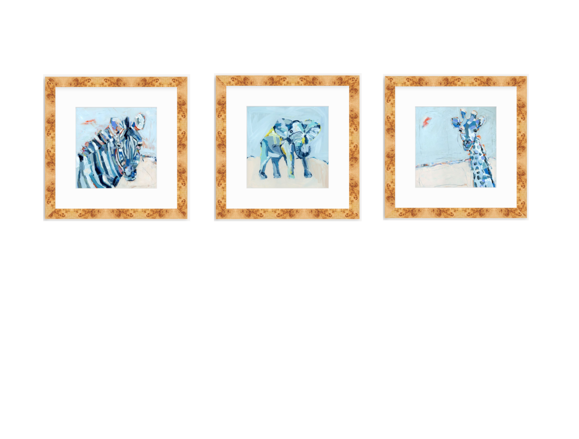 "Blue Safari" set of 3