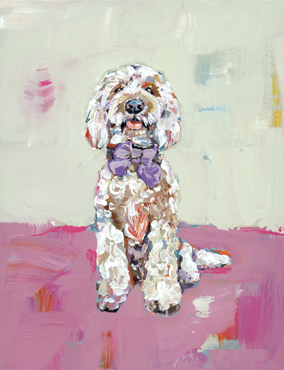 "Doodle (pink background)" on paperr