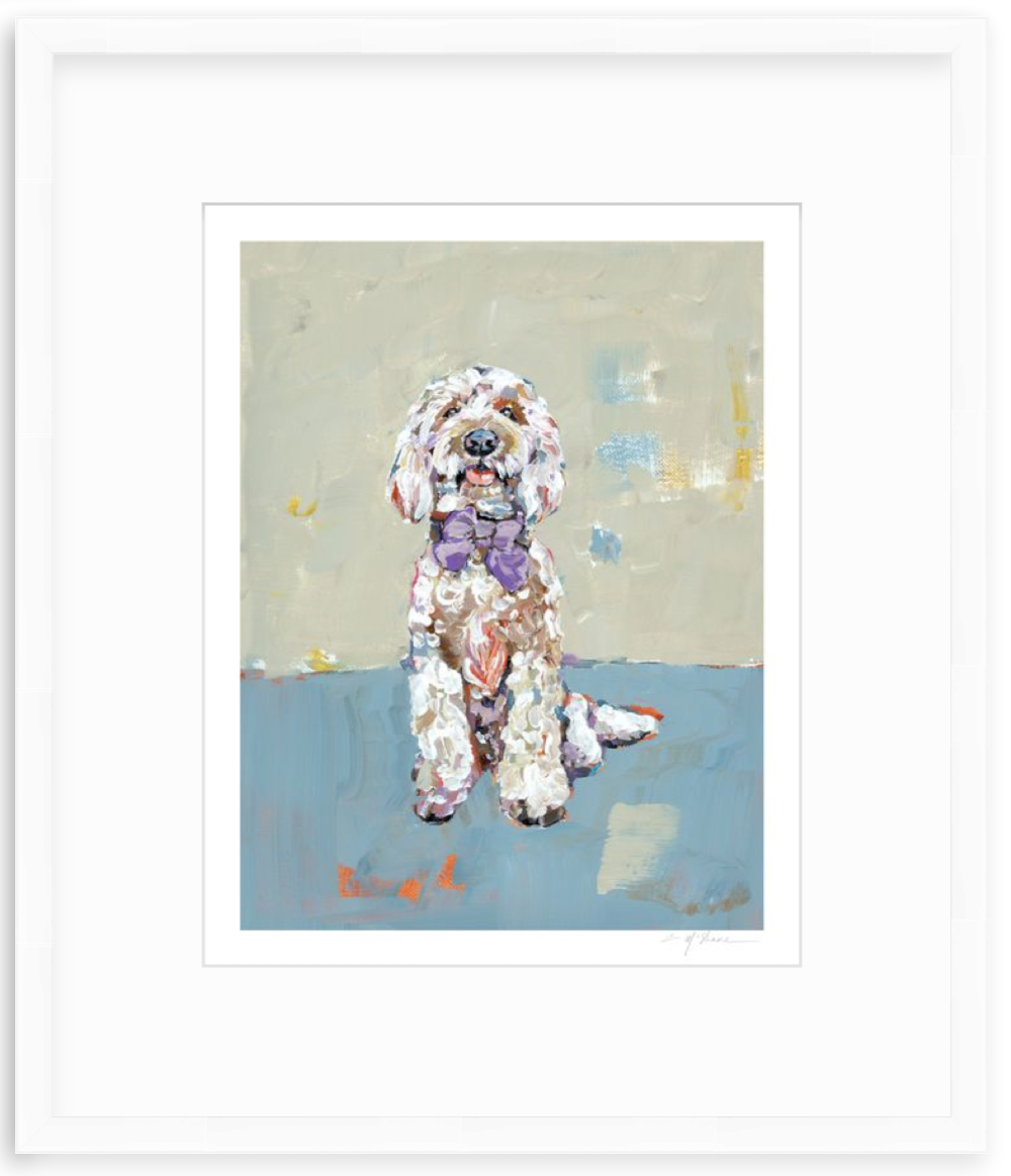 "Doodle (blue background)" on paper