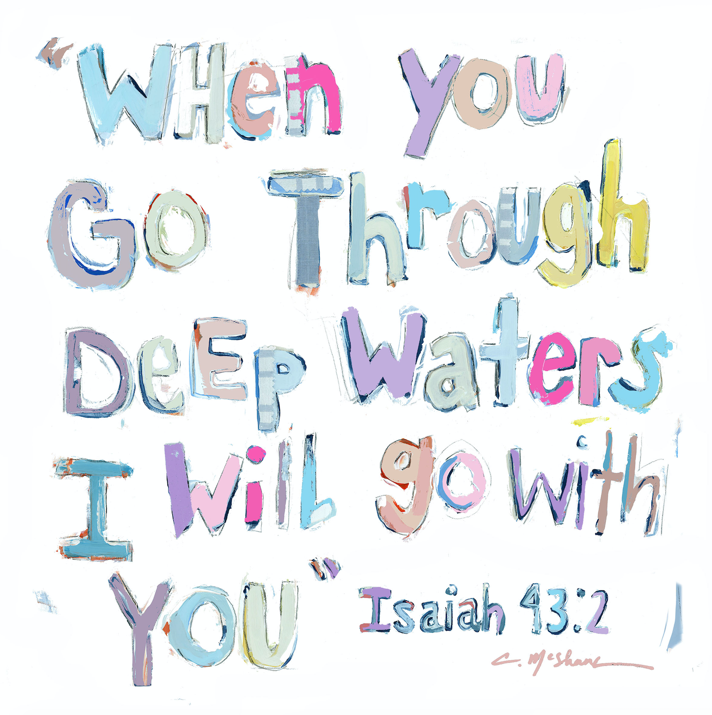 "Isaiah 43:2" acrylic block