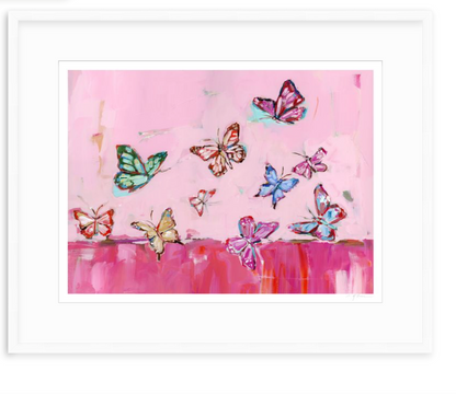 "Butterfly Wishes" Hot Pink on paper