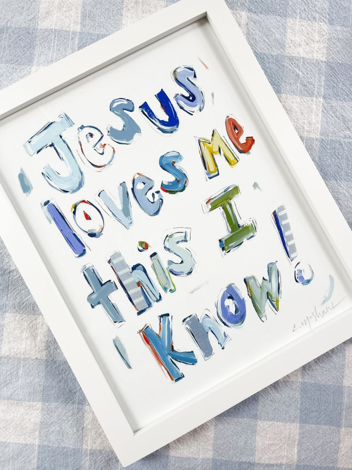 "Jesus Loves Me" on paper