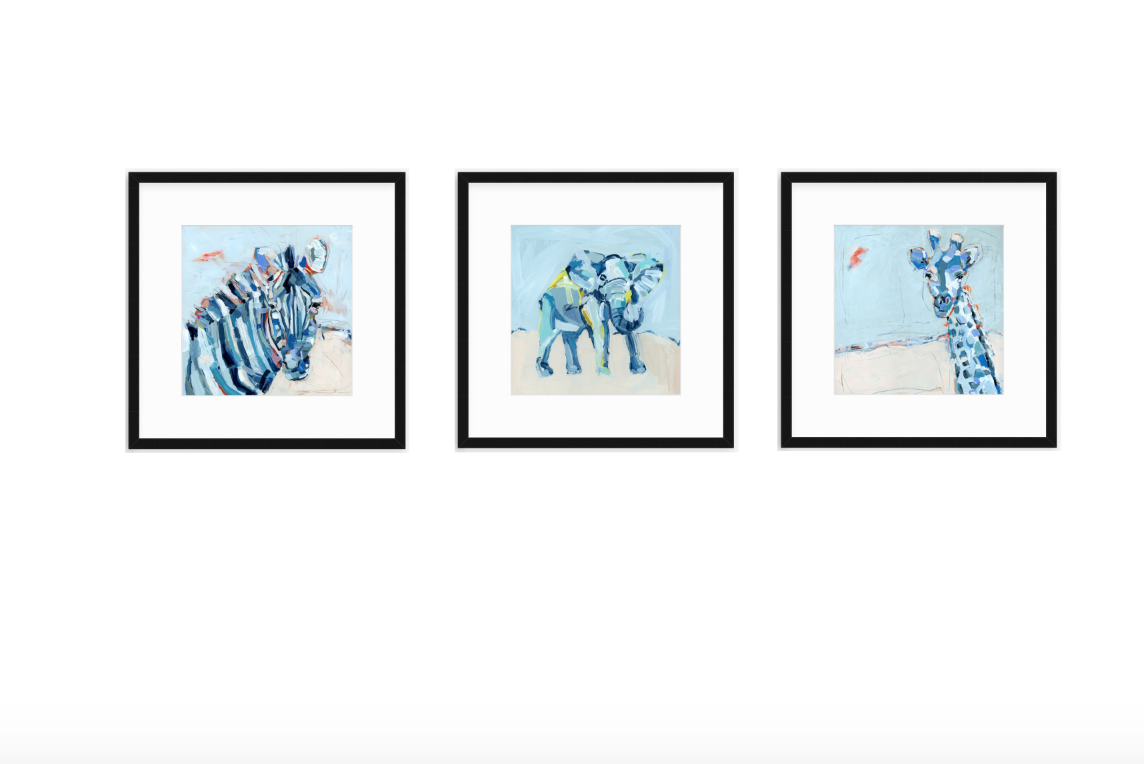 "Blue Safari" set of 3