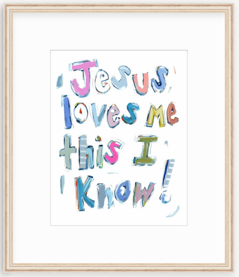 "Jesus Loves Me" on paper