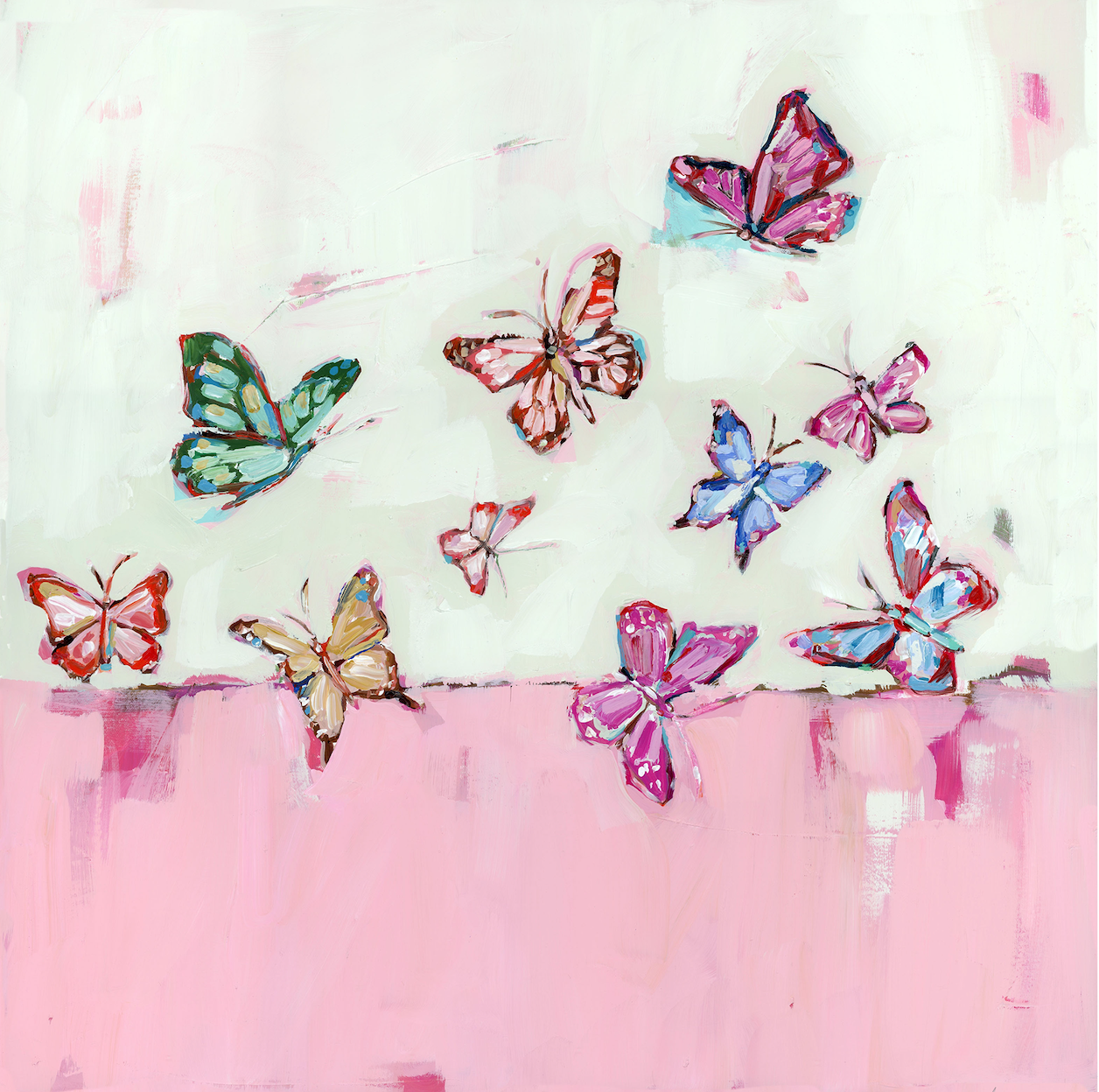 "Butterfly Wishes" Light Pink on paper