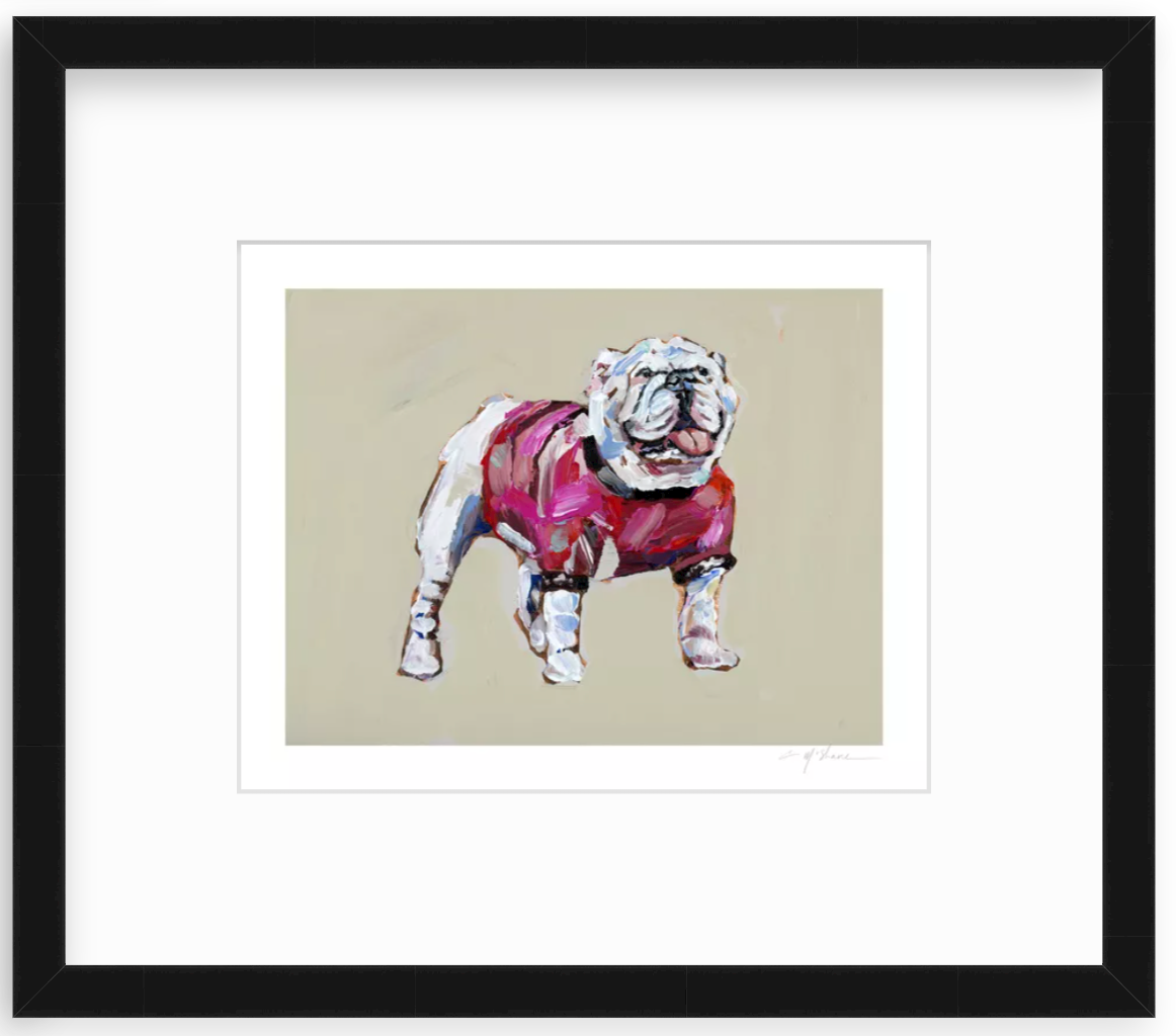 "Bulldog Red Shirt" on paper