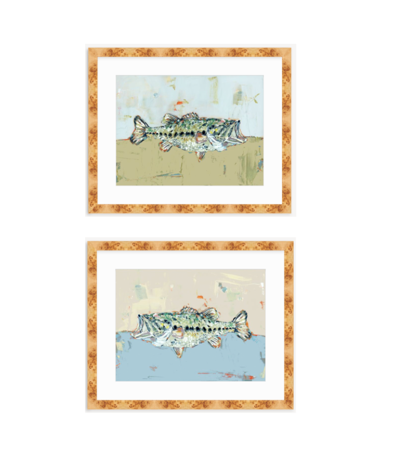 "Gone Fishing" (Bass set of 2)