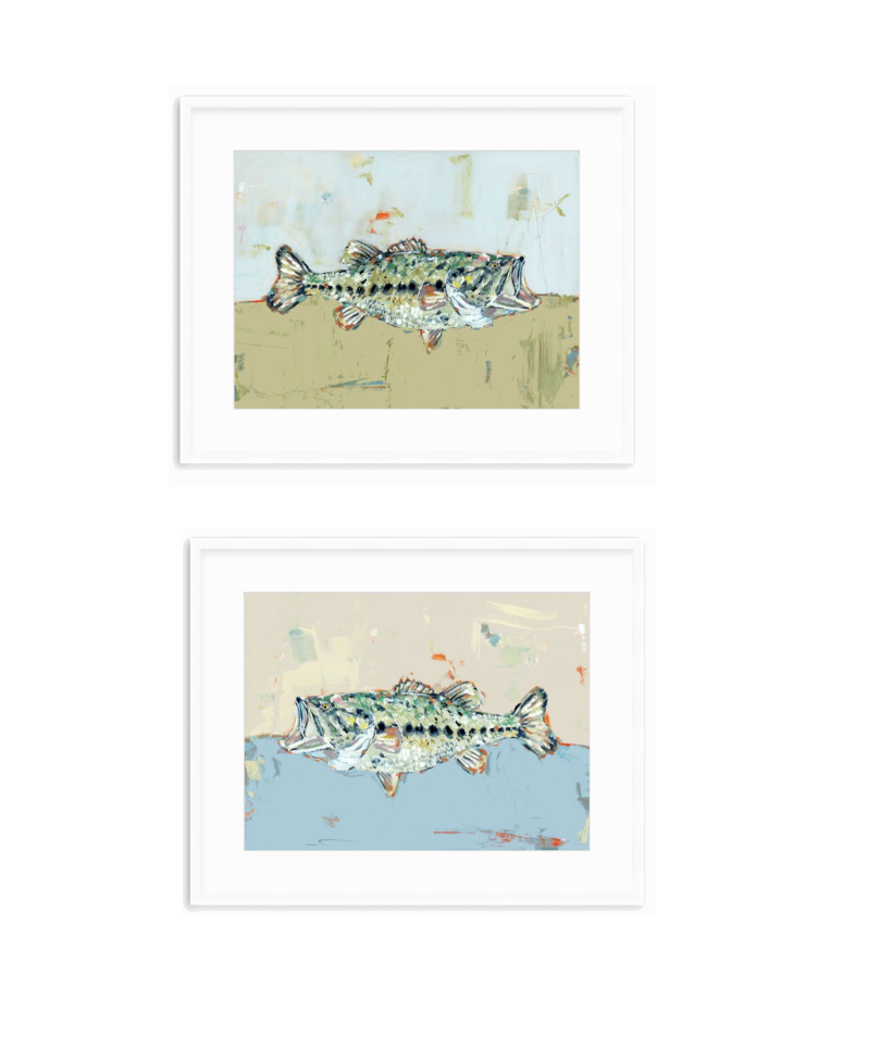 "Gone Fishing" (Bass set of 2)