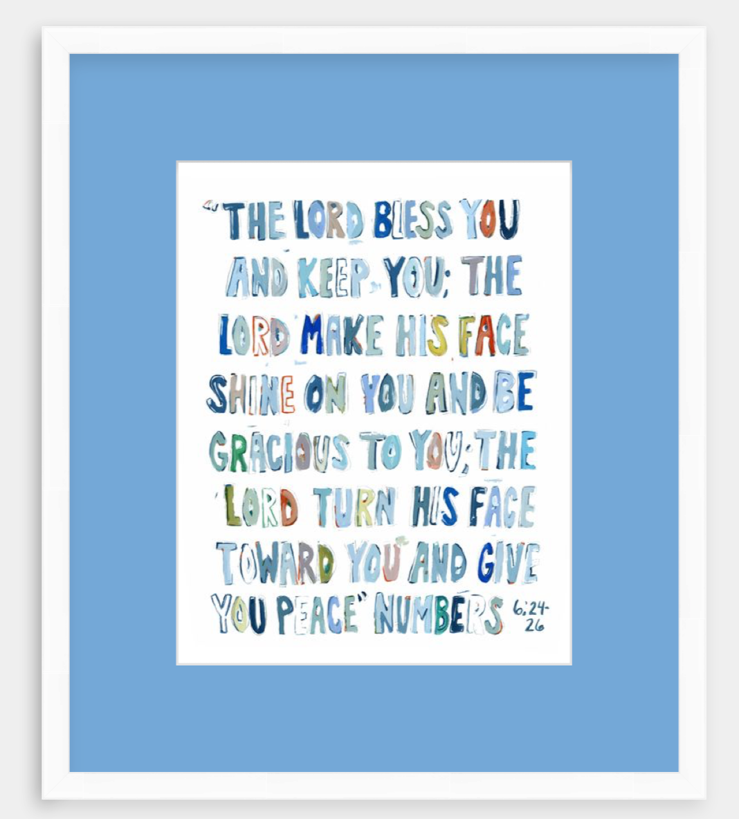Numbers 6: 24-26 BLUES on paper