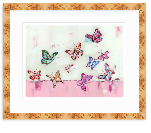 "Butterfly Wishes" Light Pink on paper