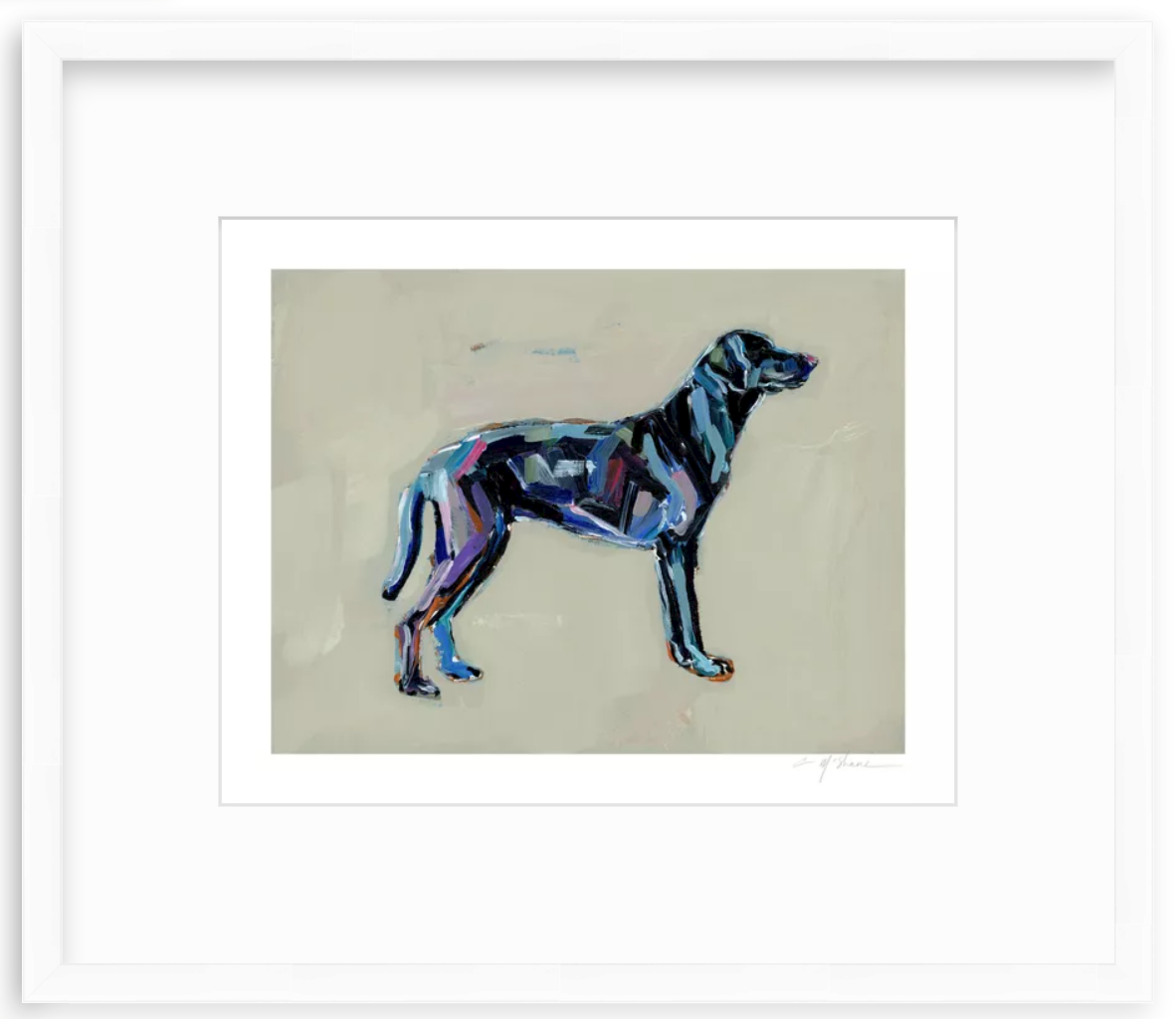 "Black Lab (tan background)" print