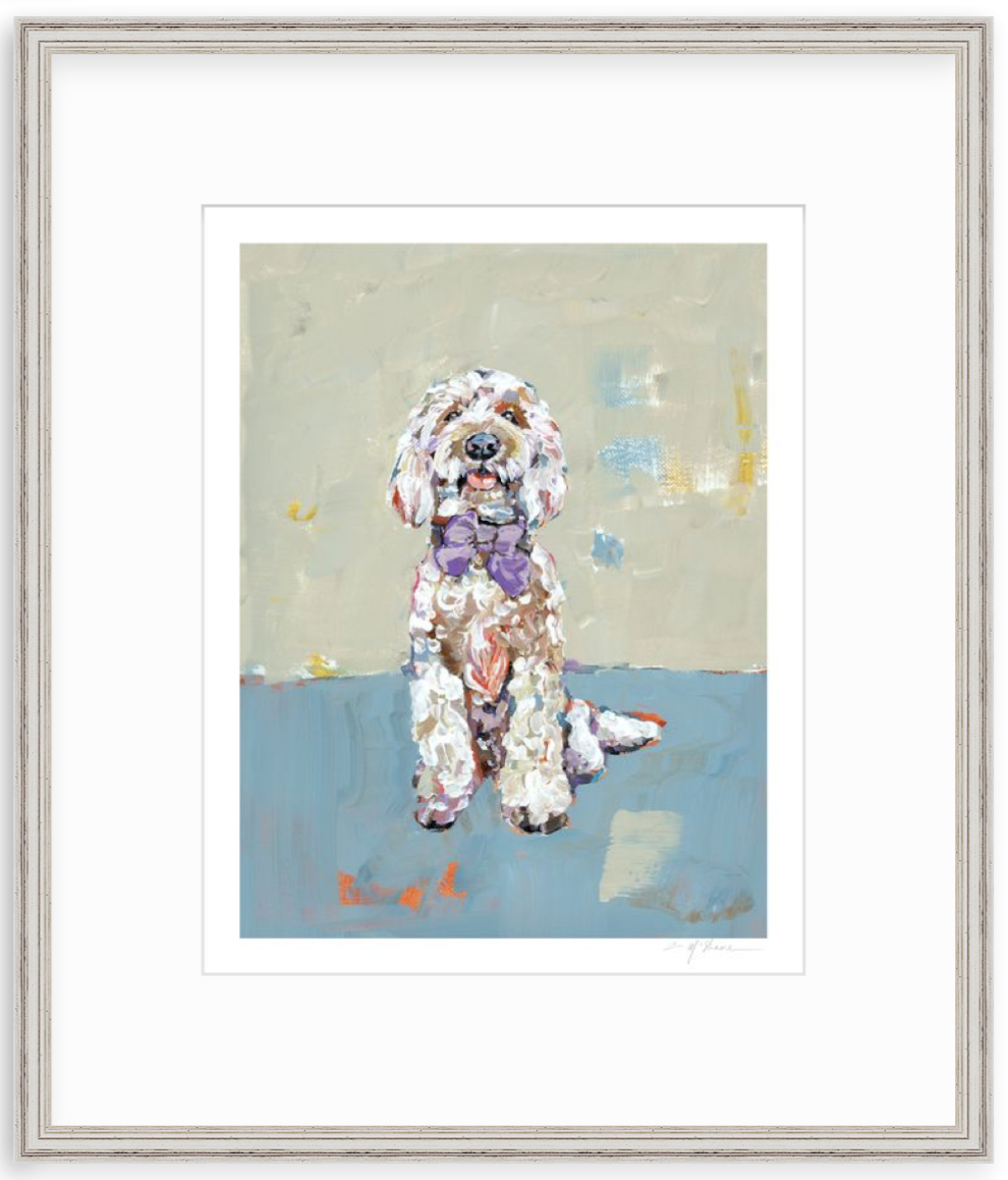 "Doodle (blue background)" on paper