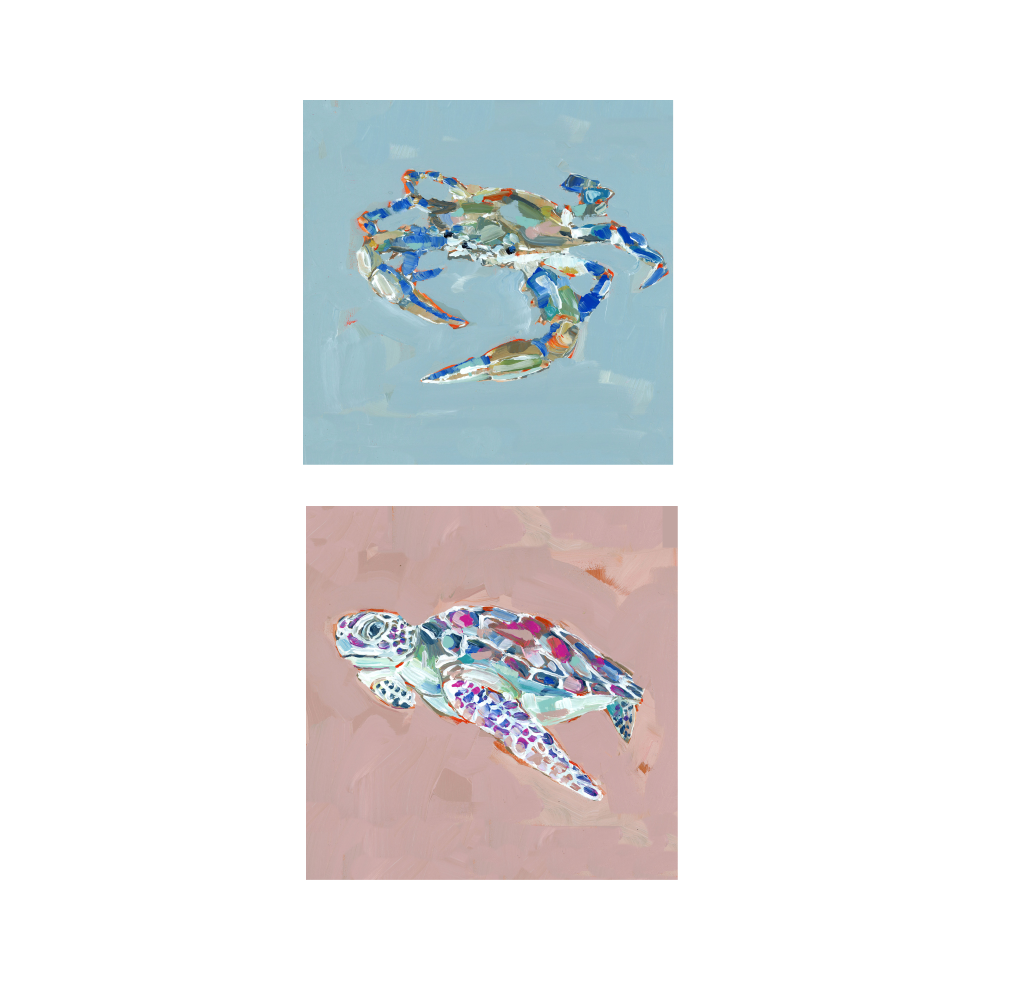 "Coastal Love" sets on paper