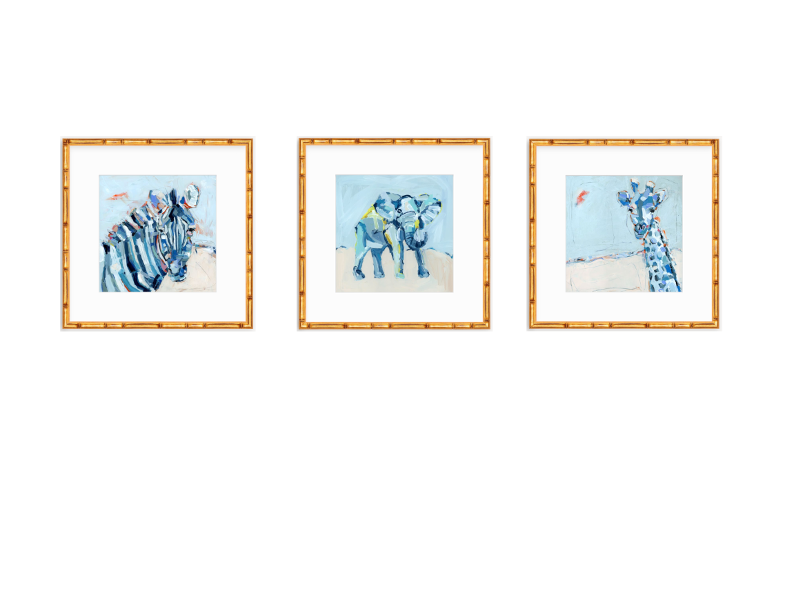 "Blue Safari" set of 3