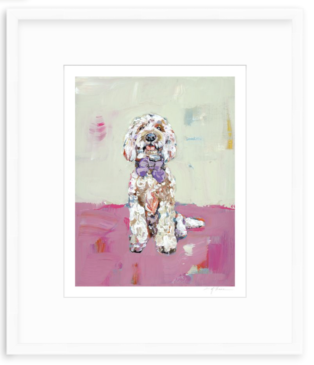 "Doodle (pink background)" on paperr