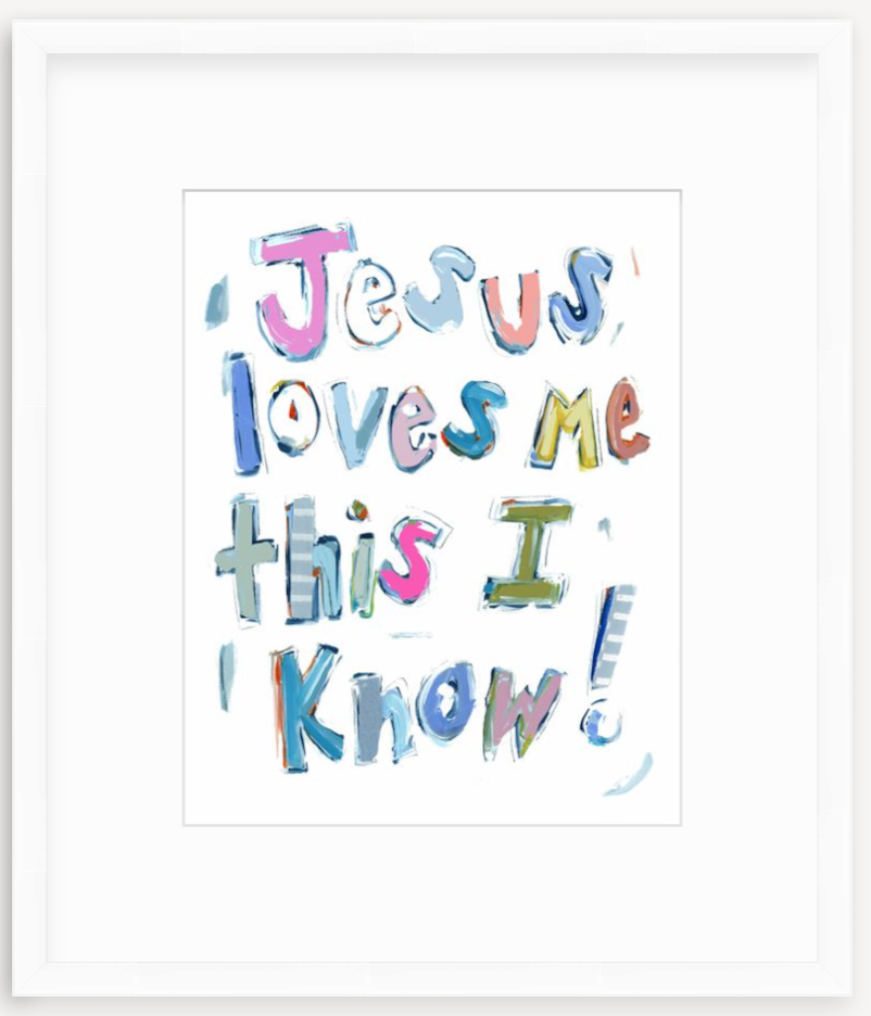 "Jesus Loves Me" on paper
