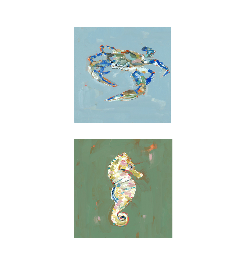 "Coastal Love" sets on paper