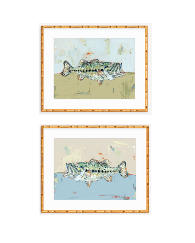 "Gone Fishing" (Bass set of 2)