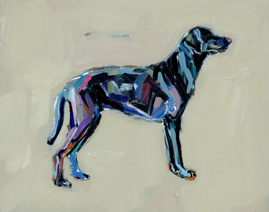 "Black Lab (tan background)" print
