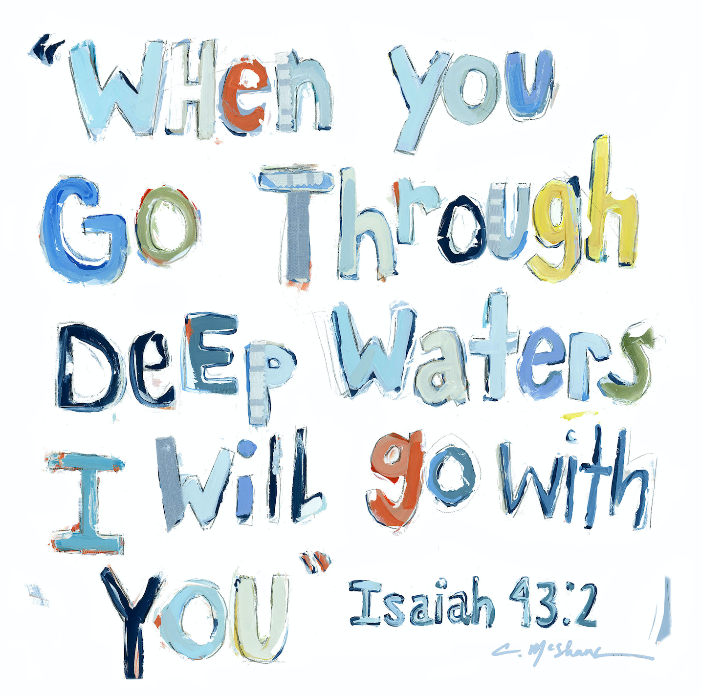 "Isaiah 43:2" acrylic block