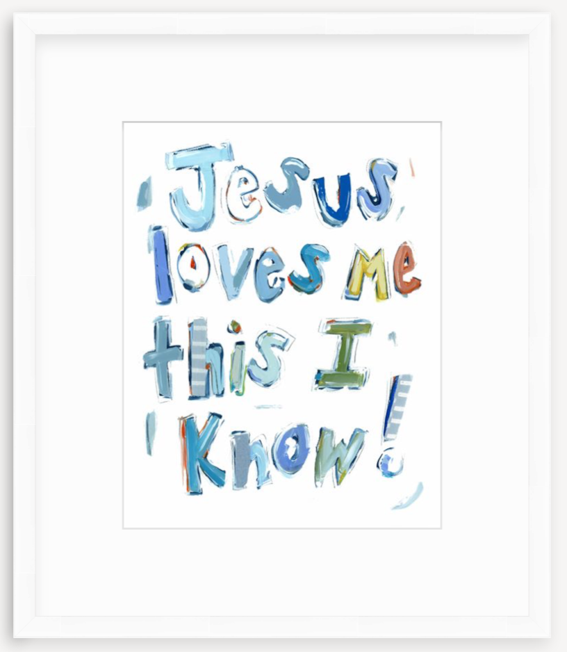 "Jesus Loves Me" on paper