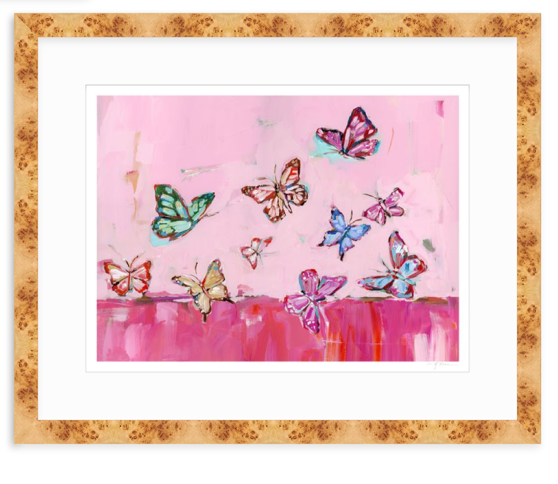 "Butterfly Wishes" Hot Pink on paper