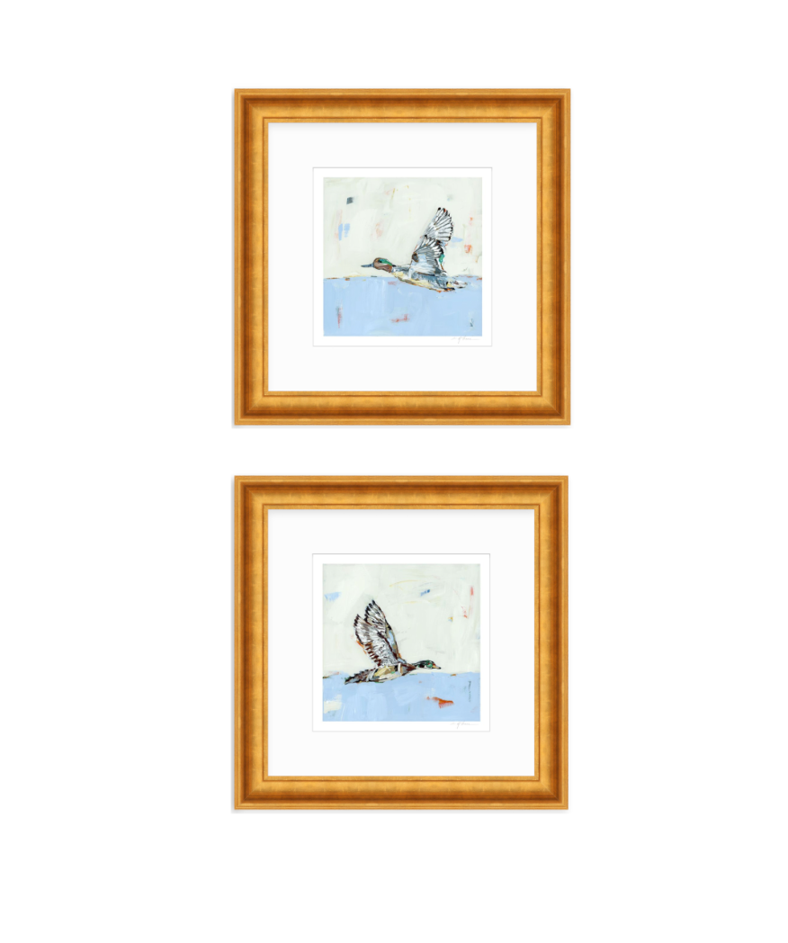 Waterfowl in baby blues (set of 2)