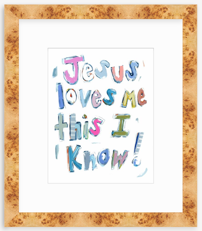 "Jesus Loves Me" on paper