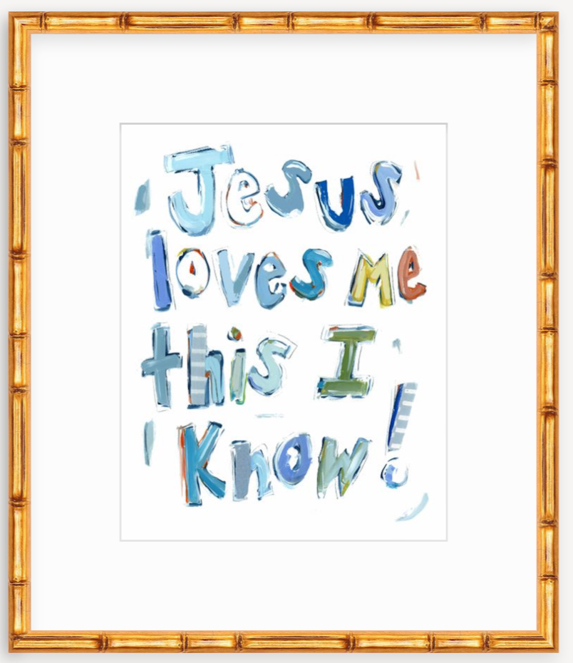 "Jesus Loves Me" on paper
