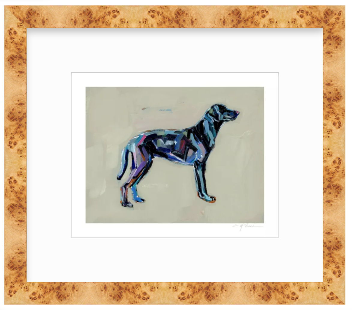 "Black Lab (tan background)" print