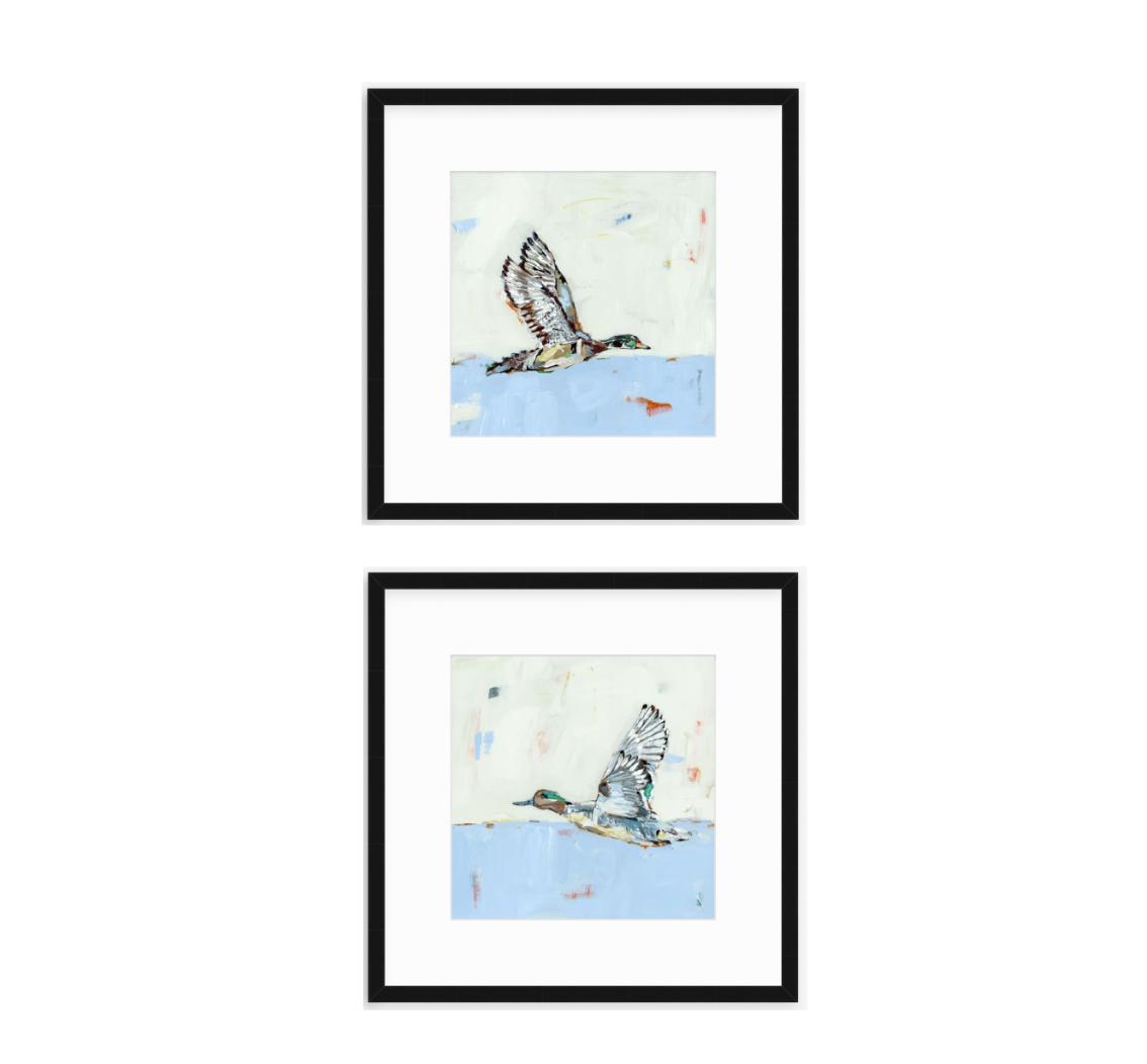 Waterfowl in baby blues (set of 2)