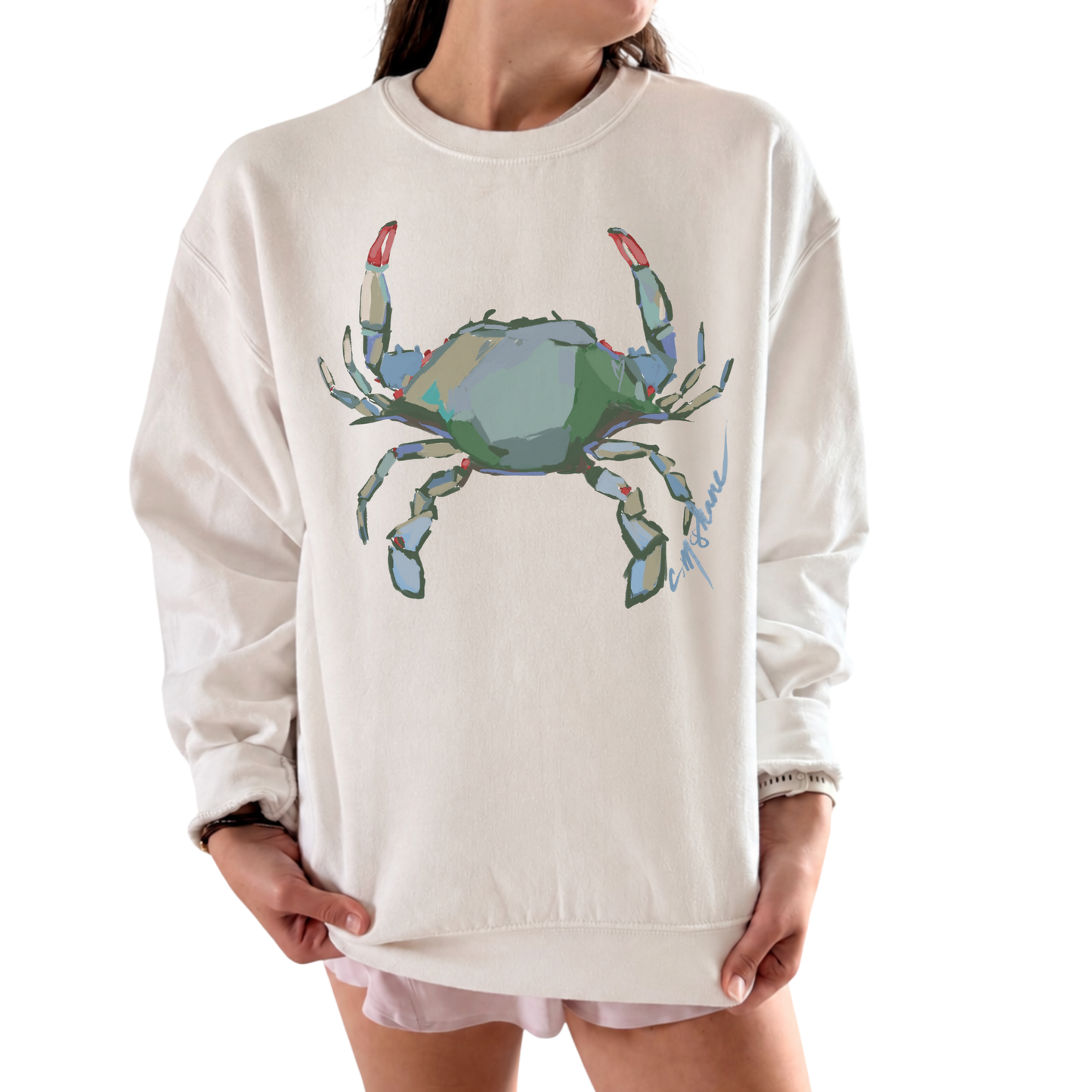 "Blue Crab Love" Art Sweatshirt