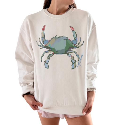 "Blue Crab Love" Art Sweatshirt