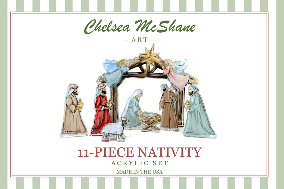 Nativity Set ( Case of 4 Boxed Sets) 11-Piece Acrylic Christmas Nativity Set