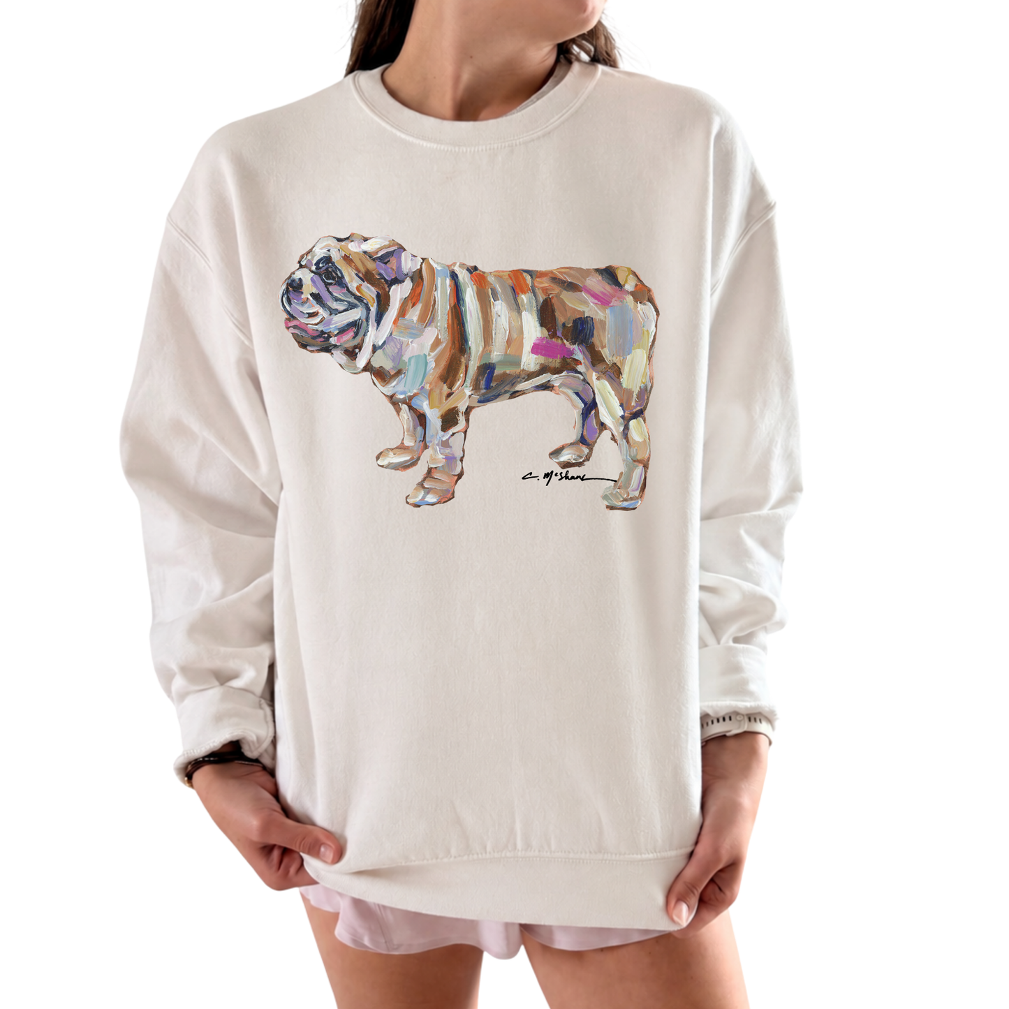 "Bulldog Abstract" Art Sweatshirt