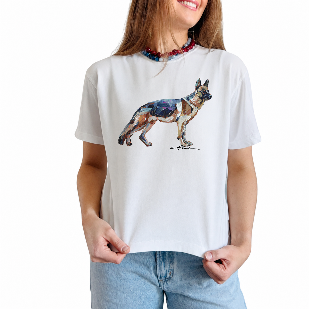 "Black & Tan German Shepherd" Dog Comfort Color Art-T-shirt