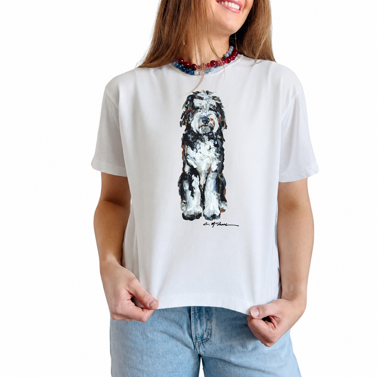 "Black & White Doodle" Dog Comfort Color Art-T-shirt