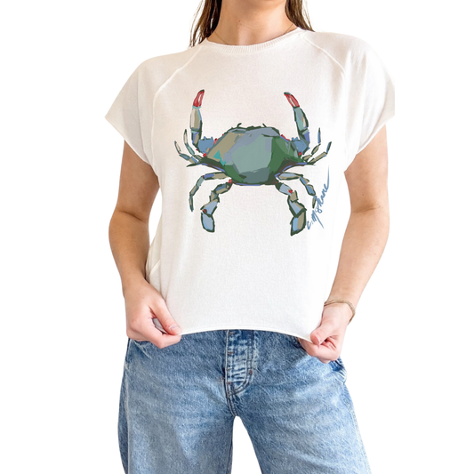 "Blue Crab Love" Edgy-Short Sleeve Shirt