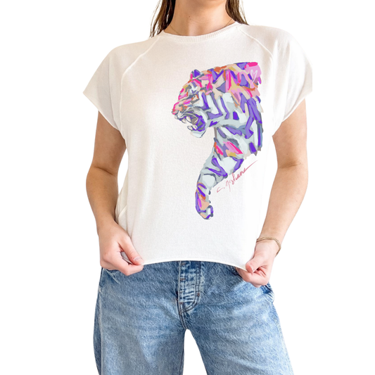 "Tiger Purple & Pink Roar" Edgy-Short Sleeve Shirt