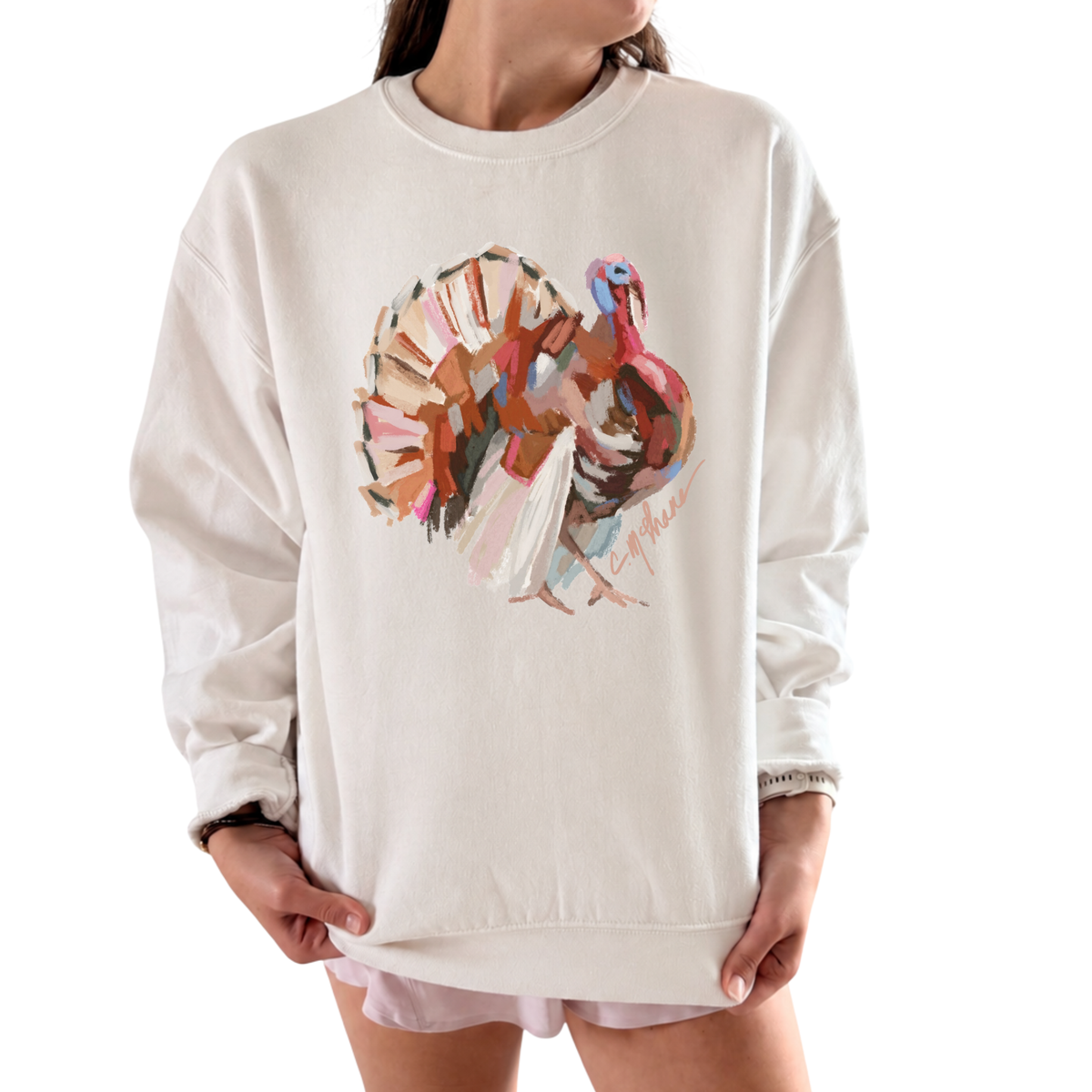"Gobble Gobble" Turkey Art Sweatshirt