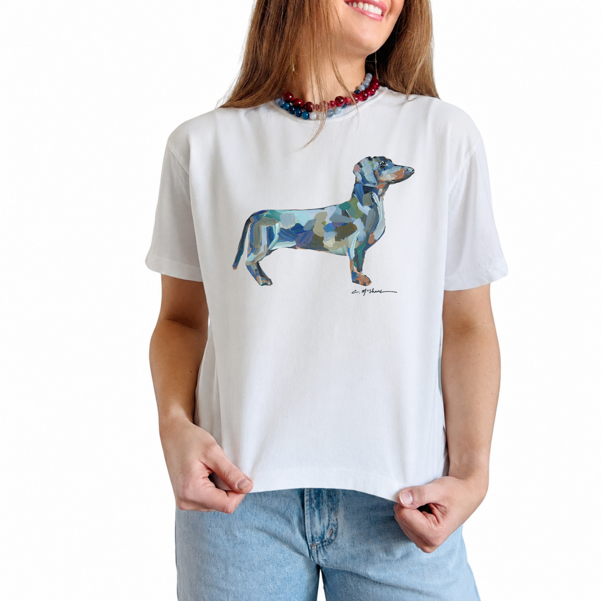 "Abstract Dachshund" Dog Comfort Color Art-T-shirt