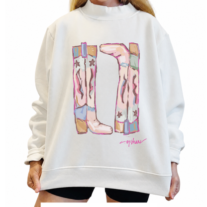 "Cowgirl Up Pinks" Mock Neck (One Size)