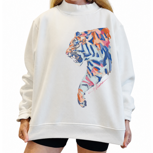 "Tiger Blue Roar" Mock Neck (One Size)
