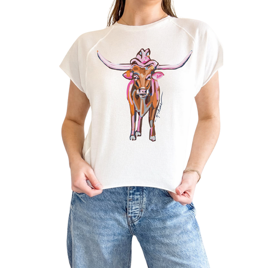 "Longhorn Love" Edgy-Short Sleeve Shirt