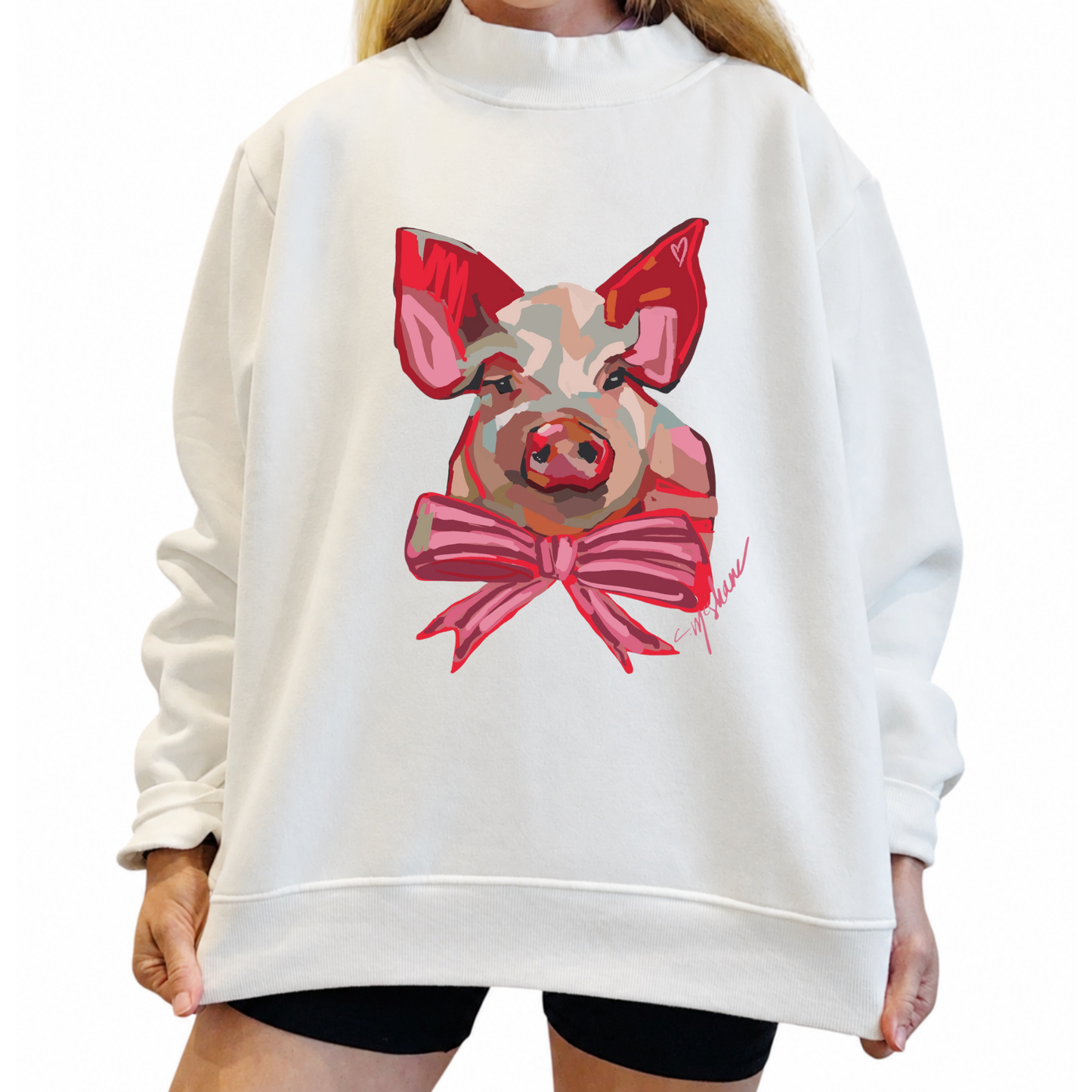 "Pig Love" Mock Neck (One Size)