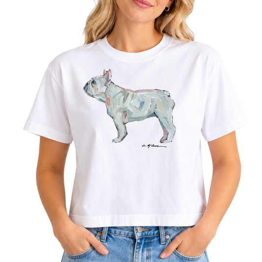 "White Frenchie French Bulldog" Dog Comfort Color Art-T-shirt