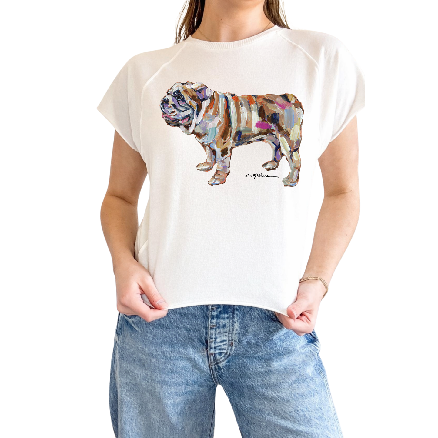 "Bulldog Abstract" Edgy-Short Sleeve Shirt