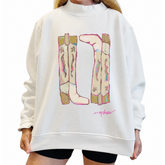 "Cowgirl Up Golds" Mock Neck (One Size)